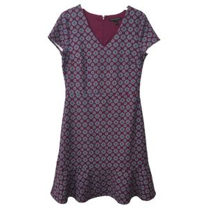 Banana Republic V-Neck Short Sleeve Printed Dress